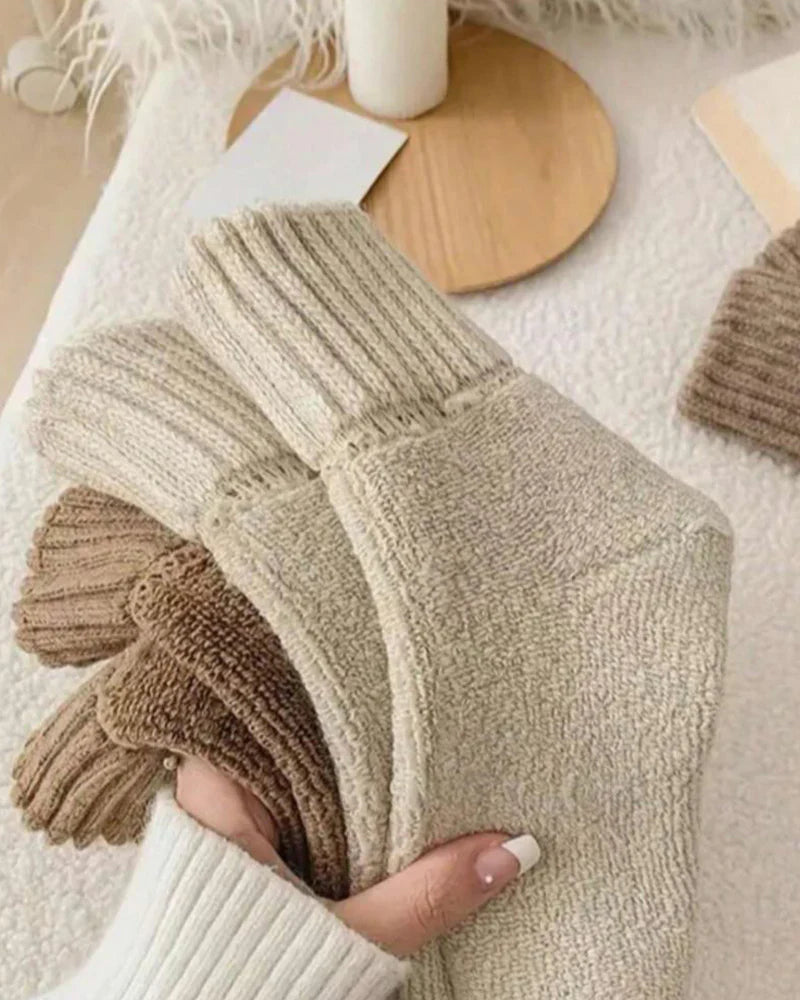 Cashmere casual soft comfy warm socks for fall and winter[5 pairs]